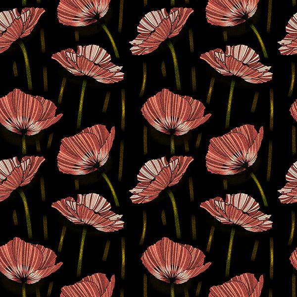 Vertical light pink poppy with texture.